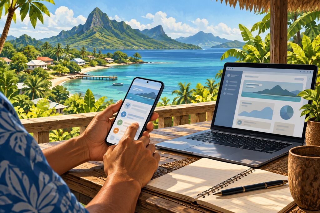 Editorial illustration: Digital Access in Vanuatu: From a Connection to a Useful Service