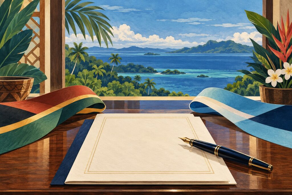 Editorial illustration: New High Commissioner of Vanuatu presented his credentials to Fiji’s President