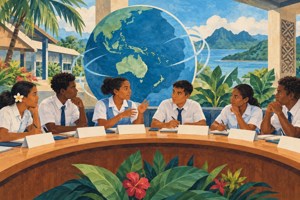 Editorial illustration: Ni-Vanuatu students participated in Model United Nations General Assembly in Port Vila