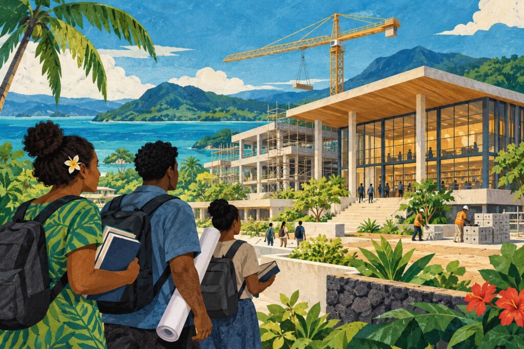 Editorial illustration: New Caledonia to provide funding for Vanuatu National University construction