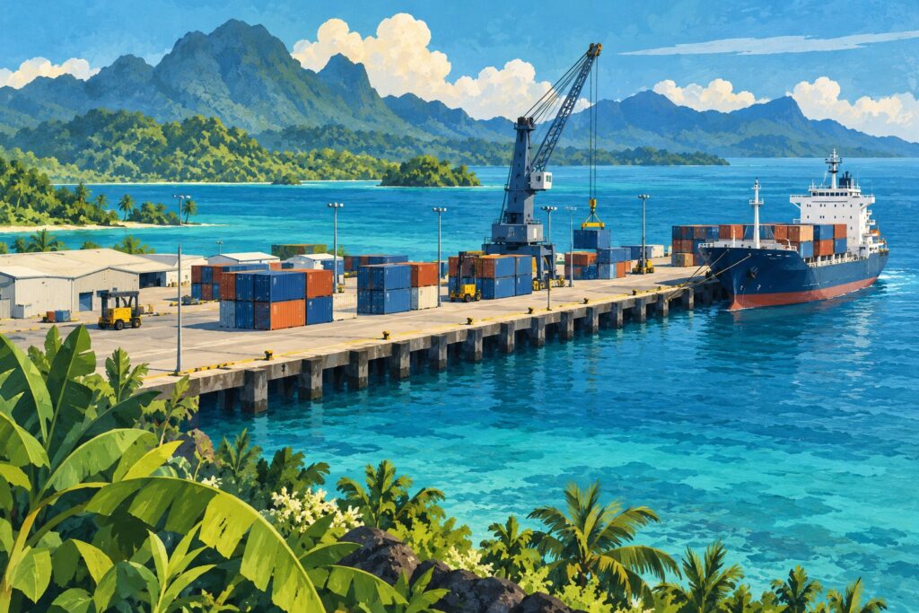 Editorial illustration: China-funded Luganville Main Wharf handed over to Vanuatu Government